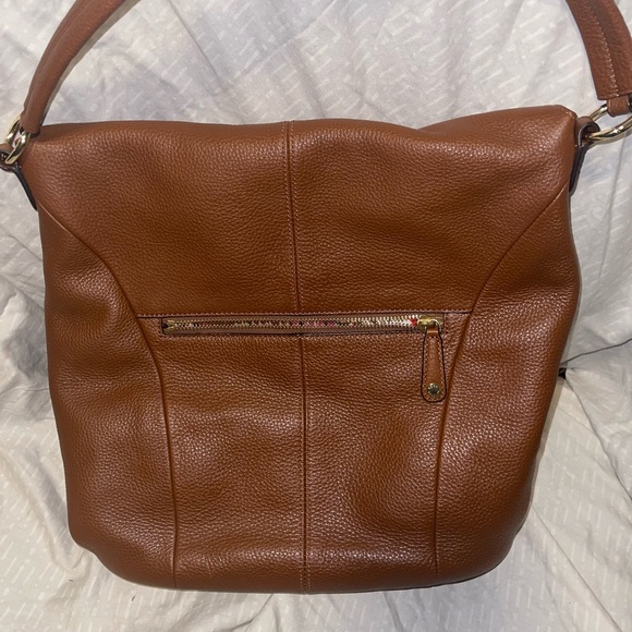 Vera Bradley Brown Leather Shoulder Bag with matching pouch. - Picture 5 of 7